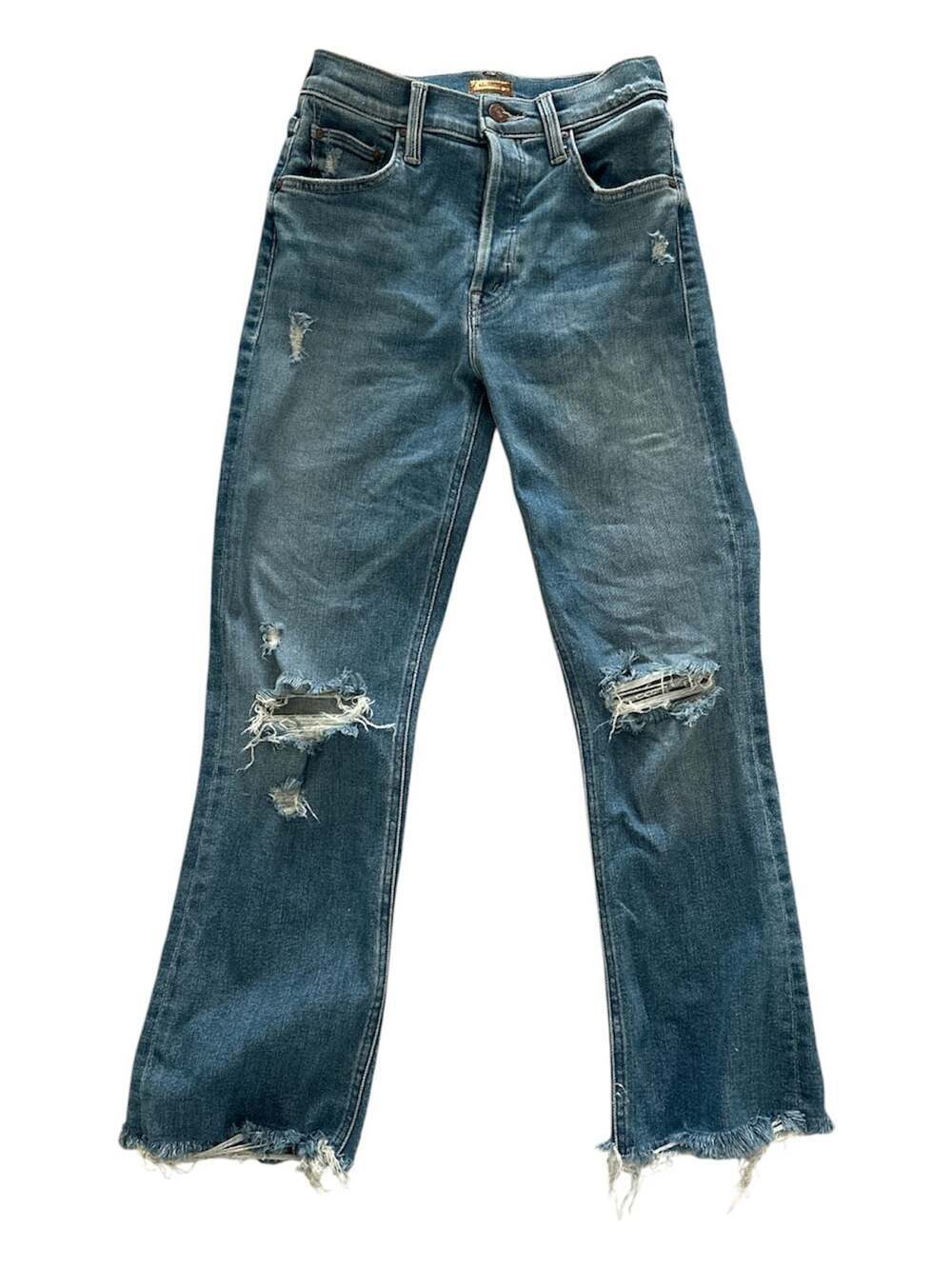 MOTHER The Insider Crop Step Fray Jeans Size 24